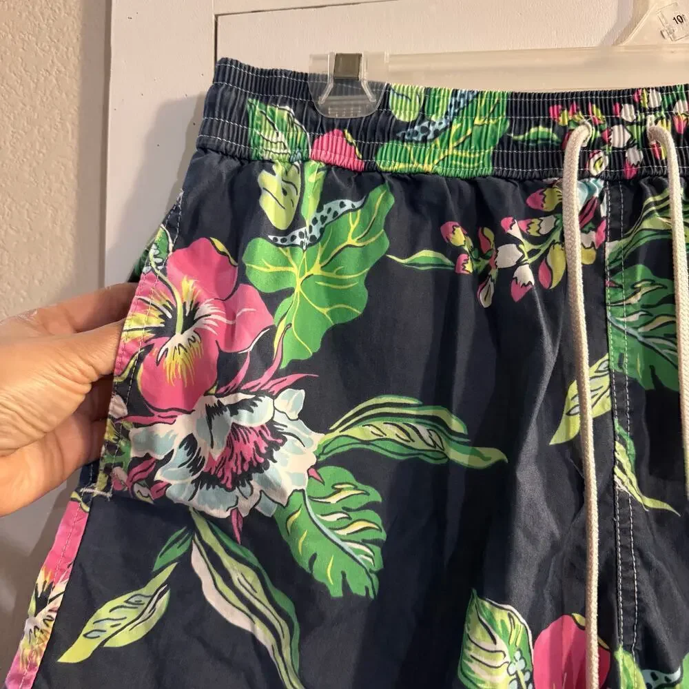Polo Ralph Lauren Swim Trunks Mens Large Hawaiian Hula Floral Beach Surfer Large